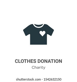 Clothes donation vector icon on white background. Flat vector clothes donation icon symbol sign from modern charity collection for mobile concept and web apps design.