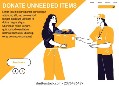 Clothes donation. Vector illustration. Beneficence is demonstrated through clothes donations to those in need Gratitude is expressed through donating clothes to support others Donating clothes