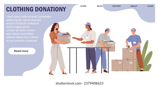 Clothes donation. Vector illustration. Donating clothes is practical way to help refugees and those displaced Clothes donations offer social support to vulnerable communities The clothes donation