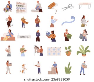Clothes donation. Vector illustration. Unused clothing find new purpose through donation The donation box provides convenient way to contribute clothes Charitable organizations rely on clothes