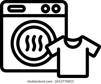 Clothes Dryer Icon Outline Vector Illustration