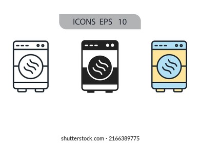 Clothes Dryer Icons  Symbol Vector Elements For Infographic Web