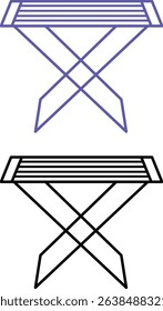 Clothes Dryer Icons. Vector Illustration. Portable Frame For Drying Washed Clothes. Household Appliances Concept