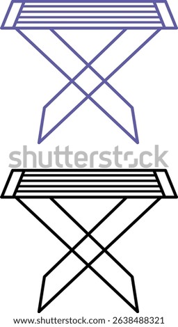 Clothes Dryer Icons. Vector Illustration. Portable Frame For Drying Washed Clothes. Household Appliances Concept