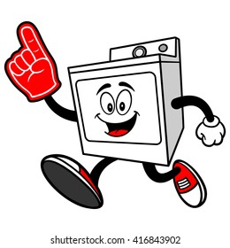 Clothes Dryer Running with a Foam Finger