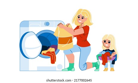 clothes dryer vector. laundry home washer, clean cloth, rack room, bathroom clothes dryer character. people flat cartoon illustration