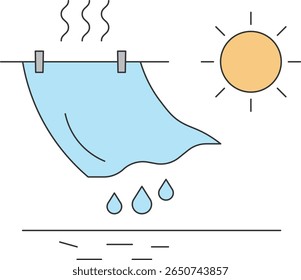Clothes Drying and Evaporation Process Illustration