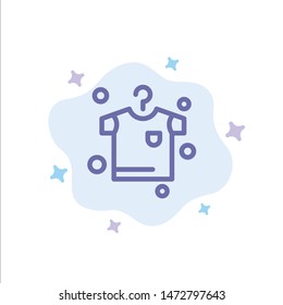 Clothes, Drying, Hanging Blue Icon on Abstract Cloud Background