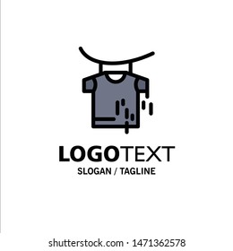 Clothes, Drying, Hanging Business Logo Template. Flat Color. Vector Icon Template background