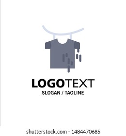 Clothes, Drying, Hanging Business Logo Template. Flat Color. Vector Icon Template background