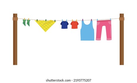 clothes drying on a clothesline