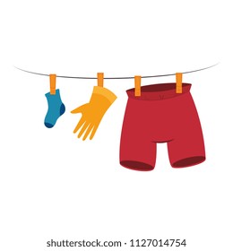 clothes drying on wire