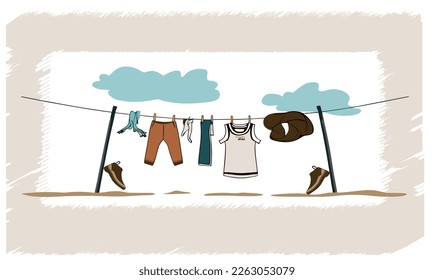 clothes are drying in