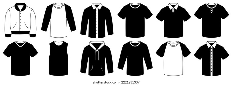 Clothes element design. Clothes icon set.