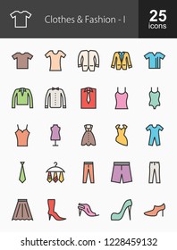 Clothes & Fashion Filled Line Icons