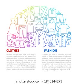 Plantilla de línea de moda de ropa. Ilustración vectorial del diseño de contorno.