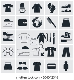 Clothes - Fashion Vector Square Flat Icons