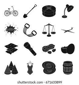 Clothes, fitness, transportation and other web icon in black style.cottage, education, food, Easter, party icons in set collection.icons in set collection.