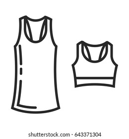 clothes for fitness vector icon in simple outline style. This icon are perfect for your websites and applications.