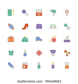 Clothes flat bold Vector Icons 8