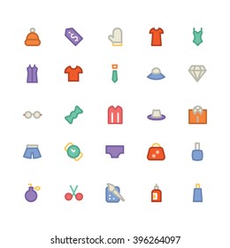 Clothes flat bold Vector Icons 3