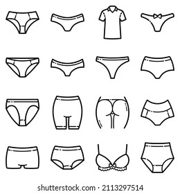 Clothes Flat Icon Set Isolated On White Background