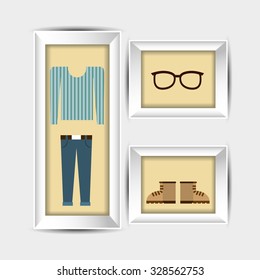 clothes and frame design, vector illustration eps10 graphic 