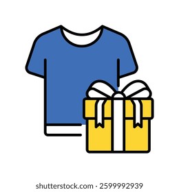 Clothes gift vector filled outline icon. EPS 10 file