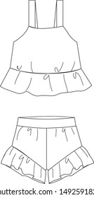 clothes girl setl blouse and pants