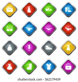 Clothes glossy web icon set