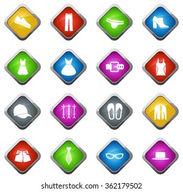 Clothes glossy web icon set