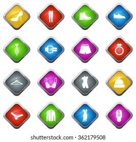Clothes glossy web icon set