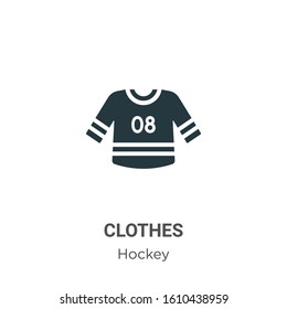 Clothes glyph icon vector on white background. Flat vector clothes icon symbol sign from modern hockey collection for mobile concept and web apps design.