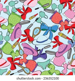 Clothes Hand Drawn Color Seamless - vector bsckground