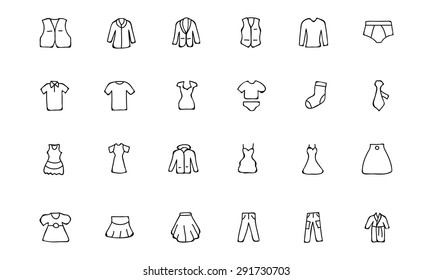 Clothes Hand Drawn Doodle Icons 2