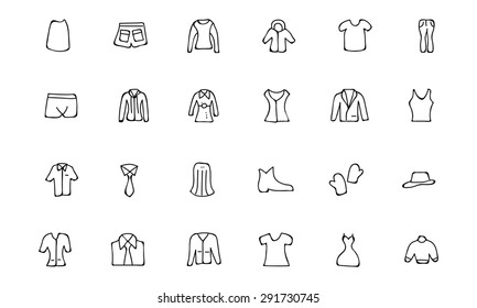 Clothes Hand Drawn Doodle Icons