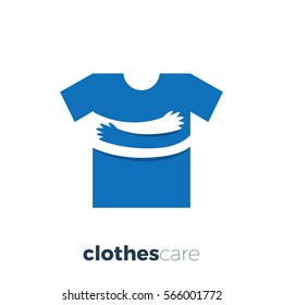 Clothes with hand embrace. Isolated Vector Illustration