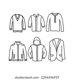 clothes handrawn doodle illustrations vector set