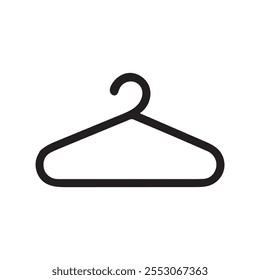 Clothes hanger black and white icon fashion design.