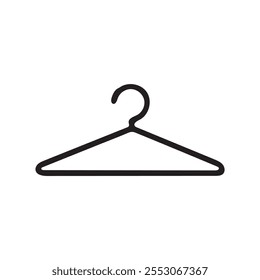 Clothes hanger black and white icon fashion design.