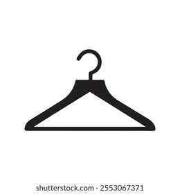 Clothes hanger black and white icon fashion design.