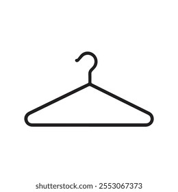 Clothes hanger black and white icon fashion design.