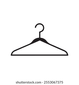 Clothes hanger black and white icon fashion design.