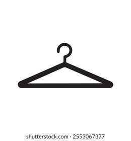 Clothes hanger black and white icon fashion design.