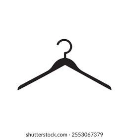 Clothes hanger black and white icon fashion design.