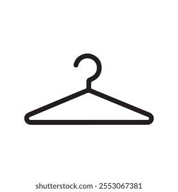 Clothes hanger black and white icon fashion design.