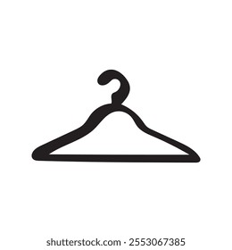 Clothes hanger black and white icon fashion design.