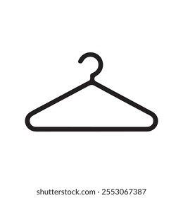 Clothes hanger black and white icon fashion design.