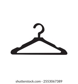 Clothes hanger black and white icon fashion design.