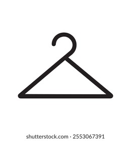 Clothes hanger black and white icon fashion design.